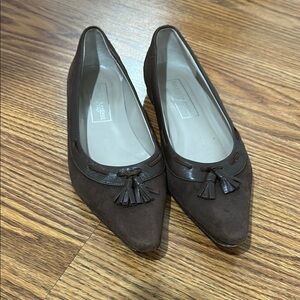 Saks Fifth Avenue Brown Tassel Loafers Flats